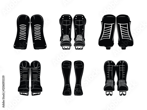 Hockey Shin Pads Silhouette Designs