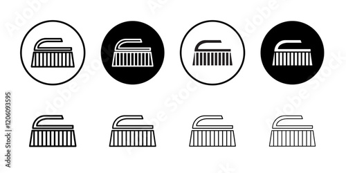 Scrubbing brush icon Thin line art isolated