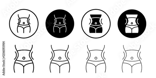 Slim, weight loss icon Thin line art isolated