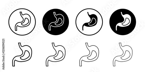 Stomach icon Thin line art isolated