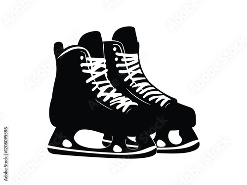 Hockey Skates Silhouettes - Sports Art Design