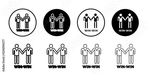 Win-win business deal icon Thin line art isolated