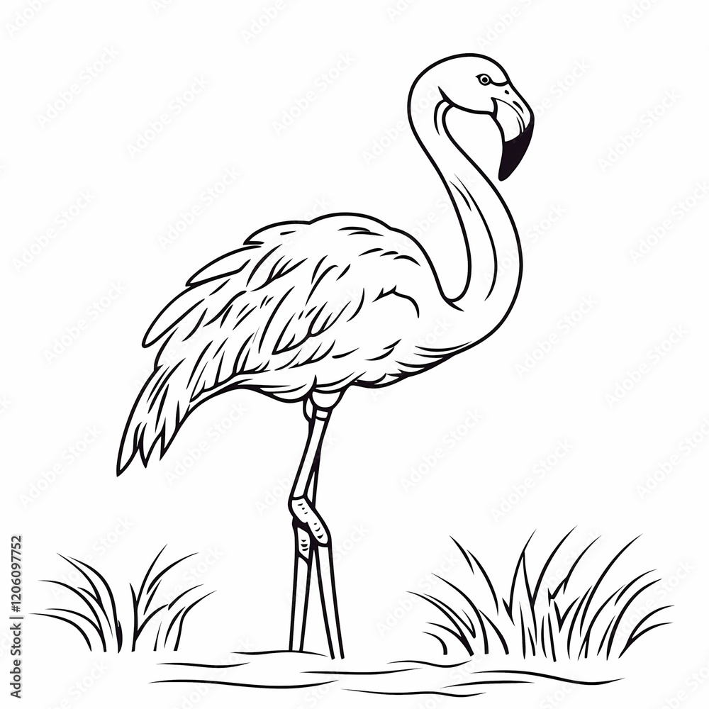 Fototapeta premium white and black illustration of swan