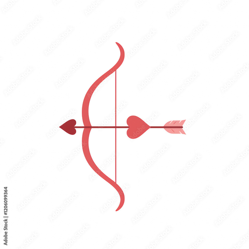 Minimalist Cupid's Bow and Arrow with Heart Shape for Valentine's Designs Minimalist Cupid's Bow and Arrow with Heart Shape for Valentine's Designs