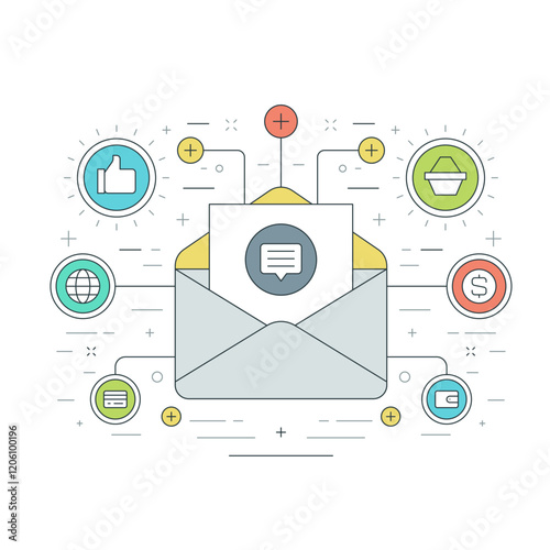 Email Marketing and Communication Vector Design Illustration