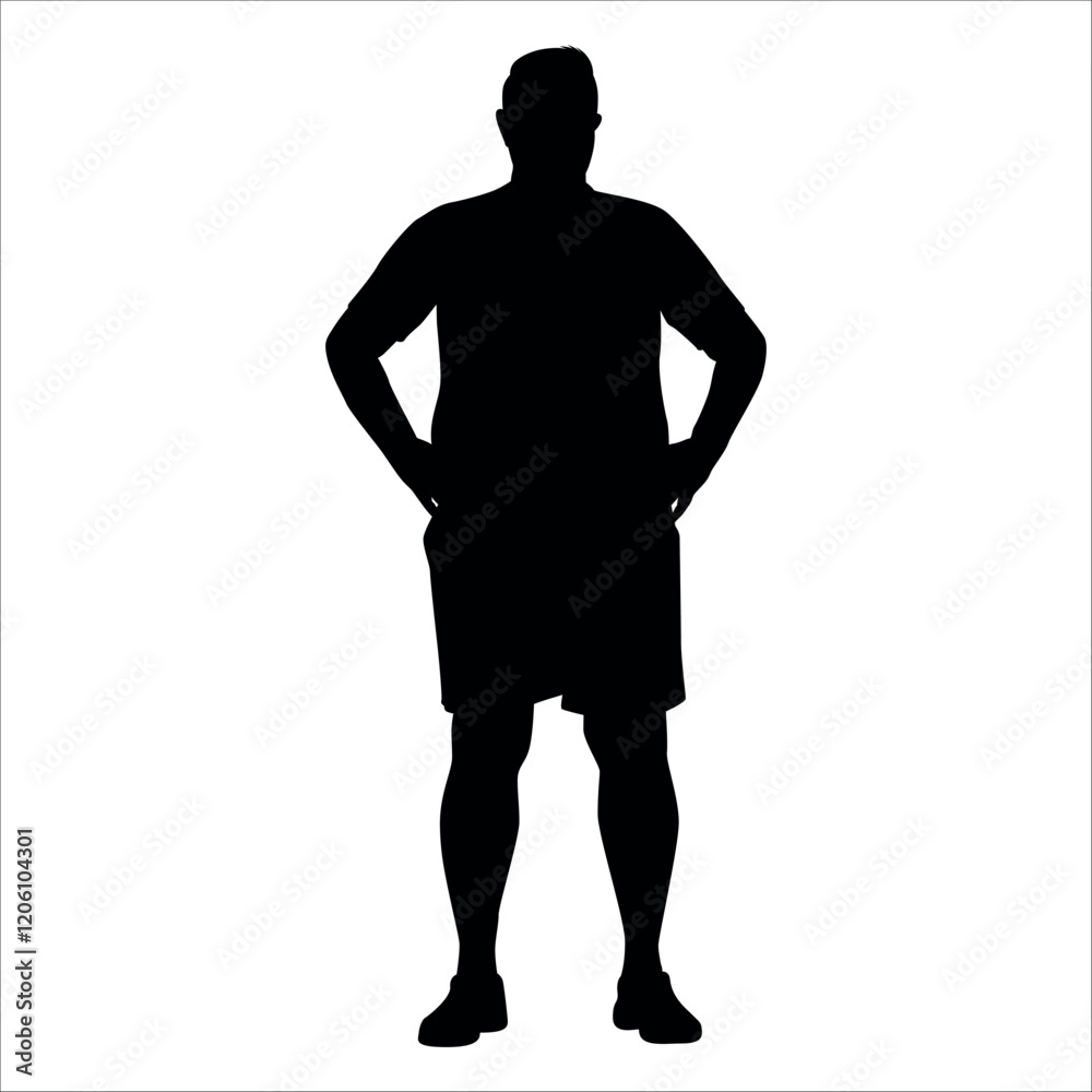 Fat man doing exercise Silhouette vector illustration Fat man doing exercise Silhouette vector illustration