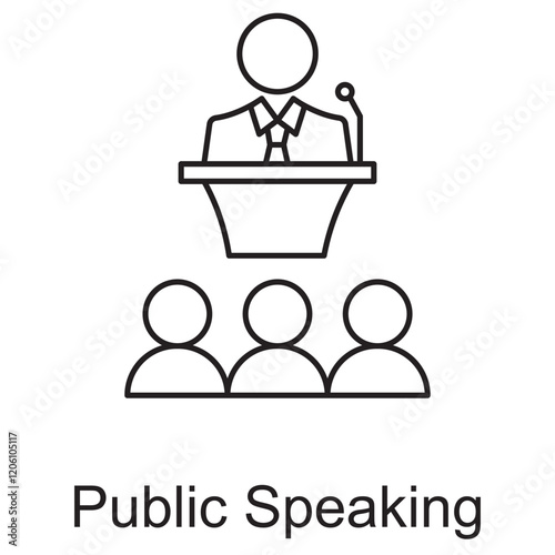 Public Speaking Icon, Mastering the Stage Tips for Confident Public Speaking, Speak with Impact: The Art of Effective Public Speaking, vector
