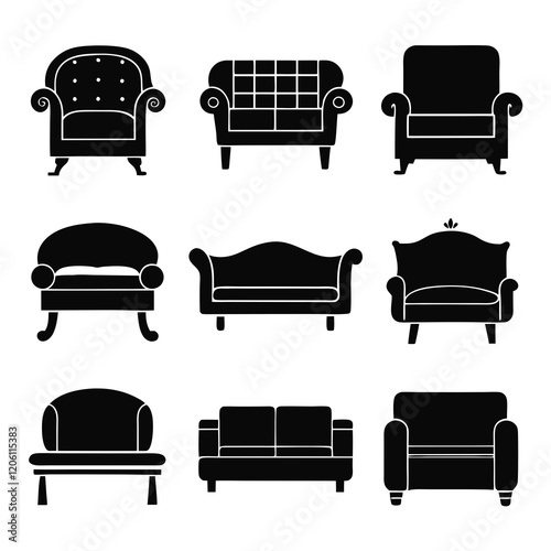 Collection of Classic Furniture Icons design