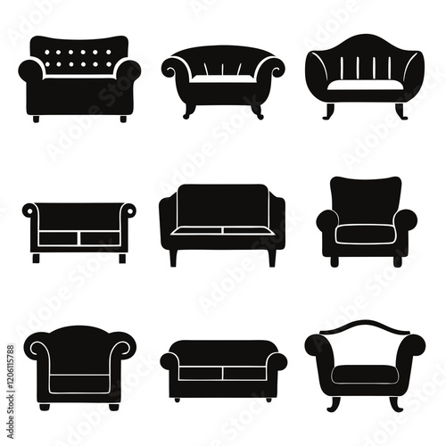 Collection of Classic Furniture Icons design