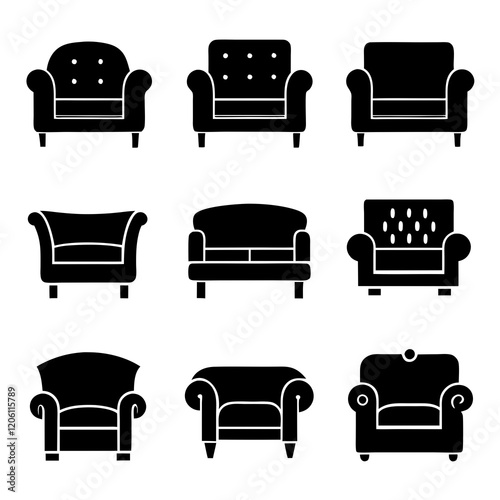 Collection of Classic Furniture Icons design