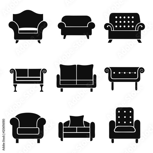 Collection of Classic Furniture Icons design