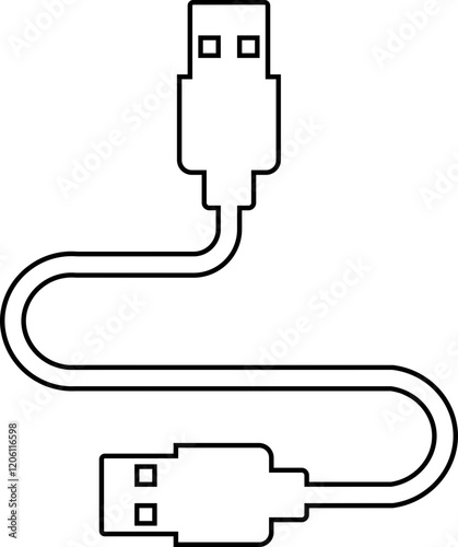 USB cable port icon. USB type C A lightning and micro usb mobile phone charger vector isolated transparent. Plug adapter symbol. Electronic device connector. Smartphone charger sign
