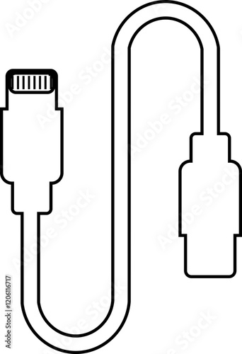 USB cable port icon. USB type C A lightning and micro usb mobile phone charger vector isolated transparent. Plug adapter symbol. Electronic device connector. Smartphone charger sign