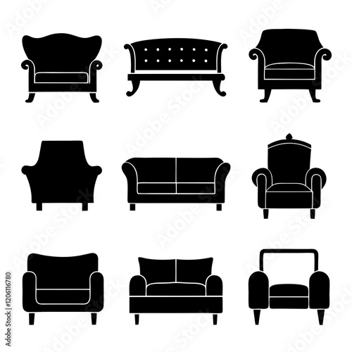 Collection of Classic Furniture Icons design