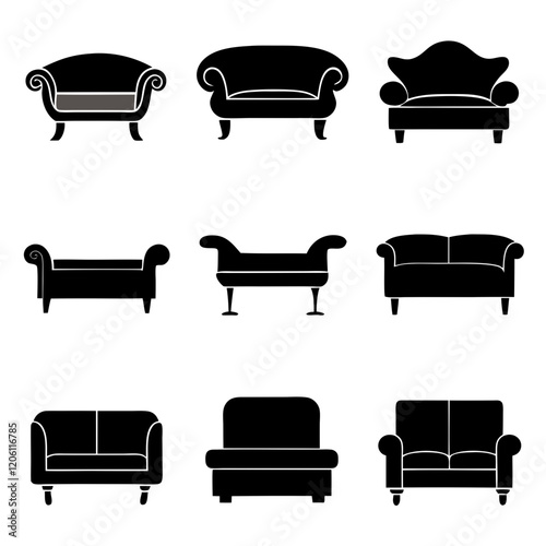 Collection of Classic Furniture Icons design