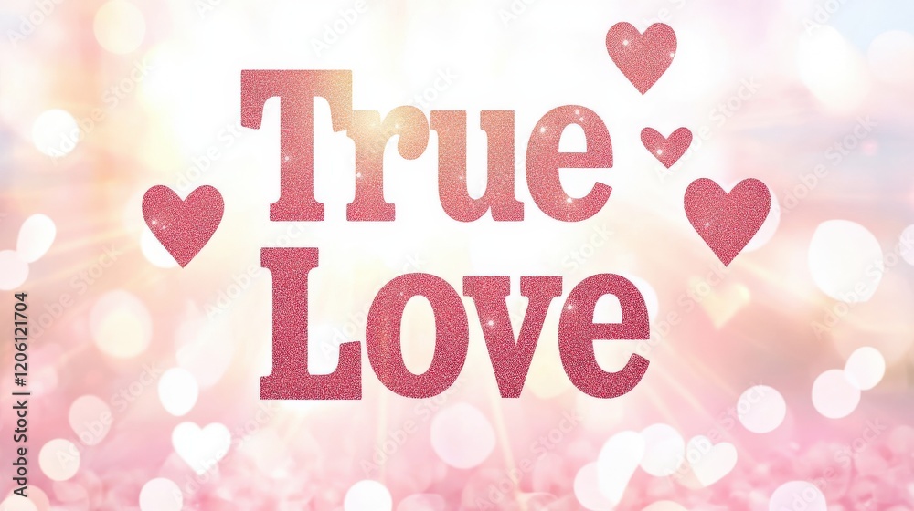 Fototapeta premium Glittering True Love Heart Design Romantic Valentine