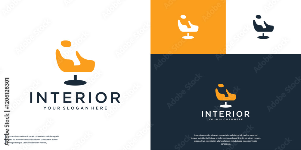 Fototapeta premium office chair logo, comfort, industrial quality, graphic design template.