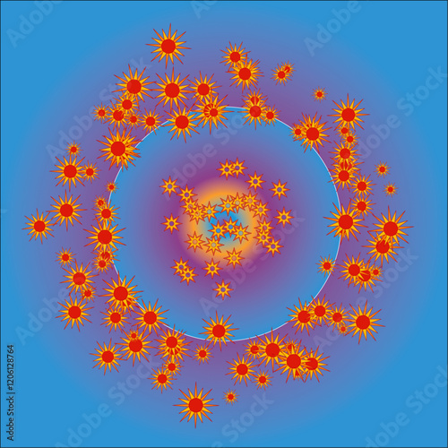  The geometric patterns and calming colors could represent a state of inner peace and balance.