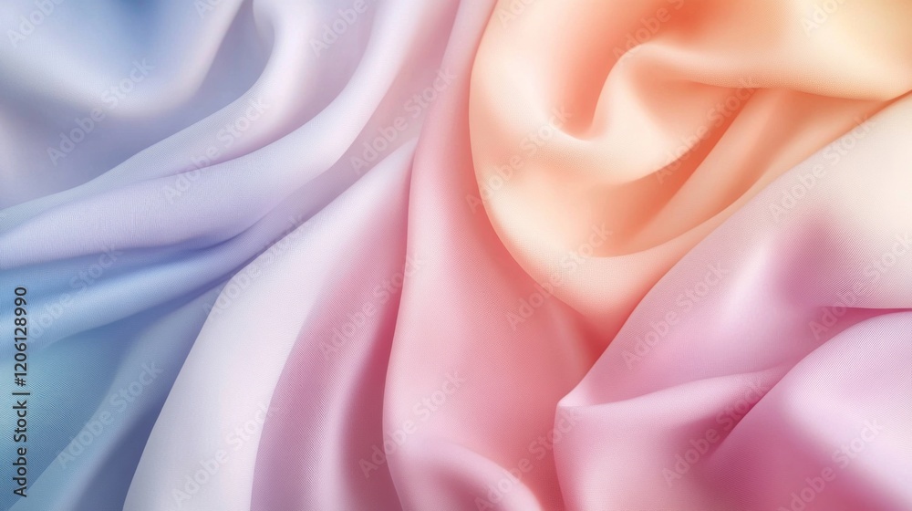 Obraz premium Smooth pastel gradient with creamy tones of apricot, periwinkle, and pale sage, minimalistic design with a soft glowing effect