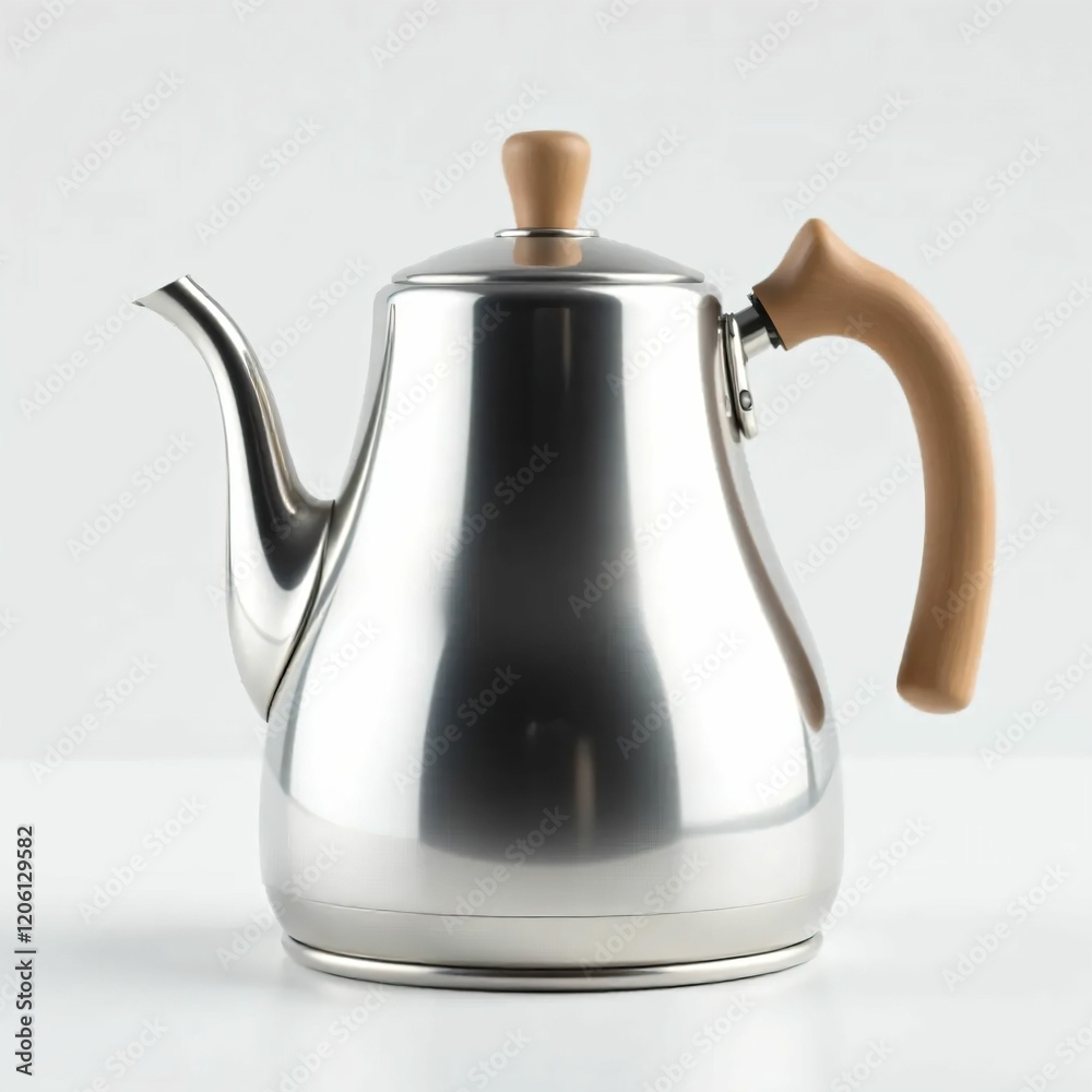 Fototapeta premium 3D Elegant Stainless Steel Electric Kettle Generative AI