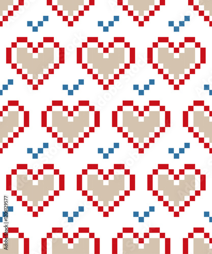 Heart Illustration, Hearts, Love, Valentine, Repeat print, kiss, Vector art, adobe illustration