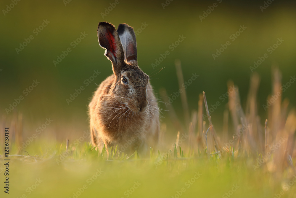 Fototapeta premium Zając szarak, hare, (Lepus europaeus)
