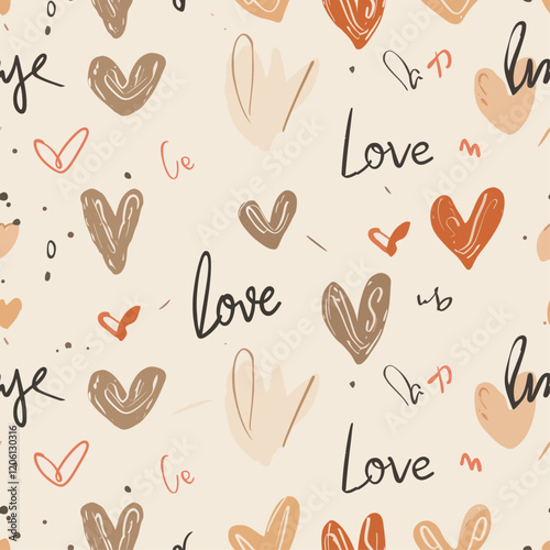Heart Illustration, Hearts, Love, Valentine, Repeat print, kiss, Vector art, adobe illustration