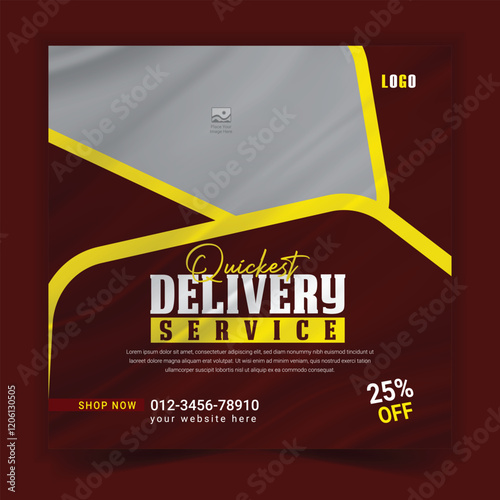 Social media posts for delivery service and moving service banner