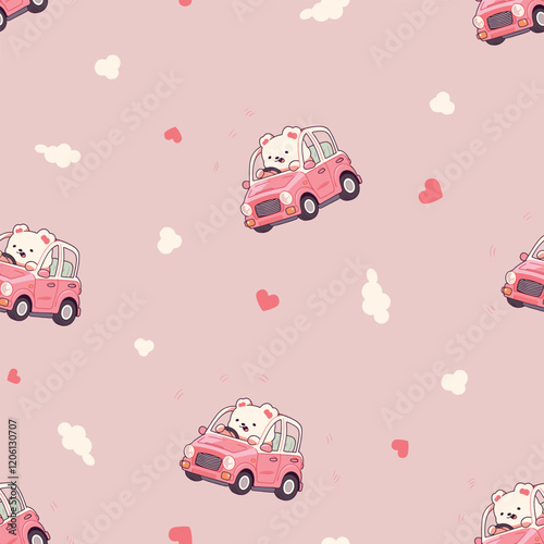 Heart Illustration, Hearts, Love, Valentine, Repeat print, kiss, Vector art, adobe illustration
