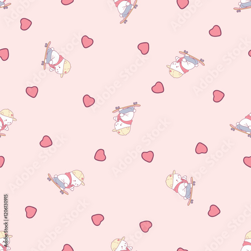 Heart Illustration, Hearts, Love, Valentine, Repeat print, kiss, Vector art, adobe illustration