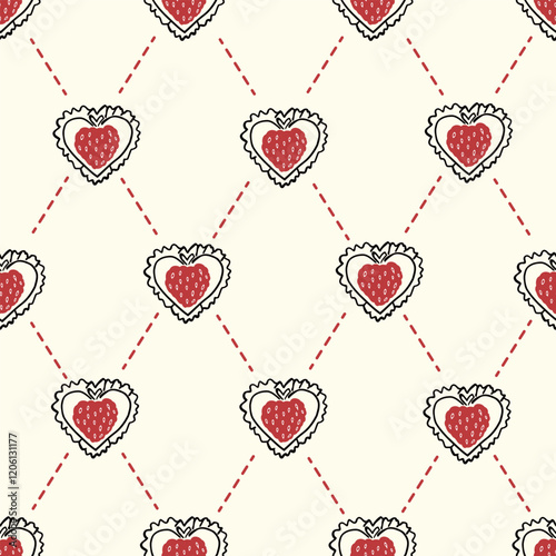 Heart Illustration, Hearts, Love, Valentine, Repeat print, kiss, Vector art, adobe illustration