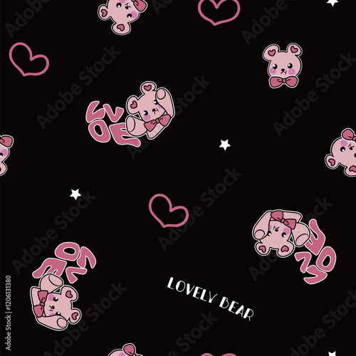 Heart Illustration, Hearts, Love, Valentine, Repeat print, kiss, Vector art, adobe illustration