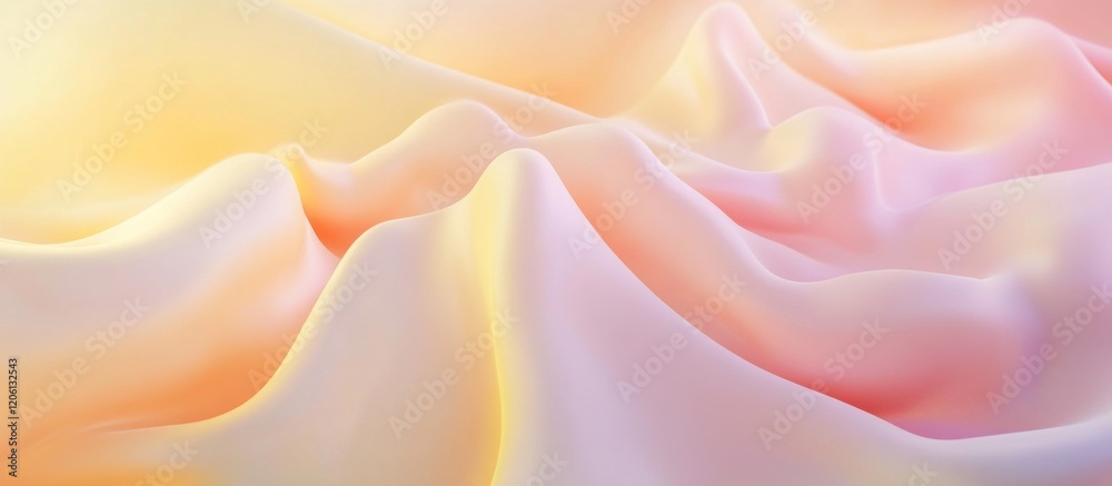 Fototapeta premium Soft gradient flow from pale yellow to soft pink, romantic atmosphere with subtle lighting effects and minimal texture