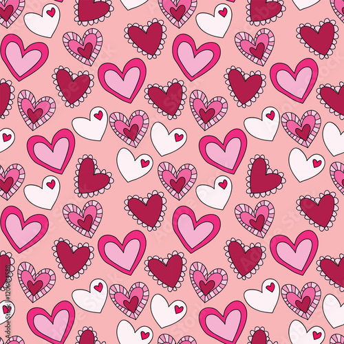 Heart Illustration, Hearts, Love, Valentine, Repeat print, kiss, Vector art, adobe illustration