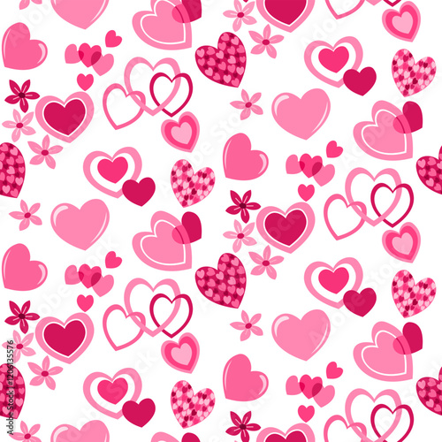 Heart Illustration, Hearts, Love, Valentine, Repeat print, kiss, Vector art, adobe illustration