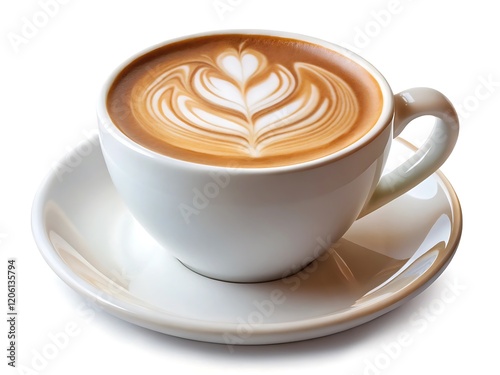cup of coffee on white