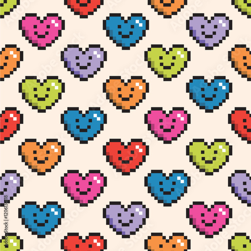 Heart Illustration, Hearts, Love, Valentine, Repeat print, kiss, Vector art, adobe illustration