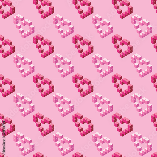 Heart Illustration, Hearts, Love, Valentine, Repeat print, kiss, Vector art, adobe illustration