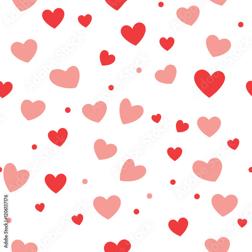 Heart Illustration, Hearts, Love, Valentine, Repeat print, kiss, Vector art, adobe illustration