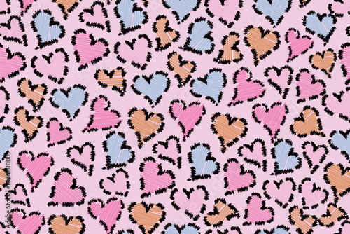 Heart Illustration, Hearts, Love, Valentine, Repeat print, kiss, Vector art, adobe illustration