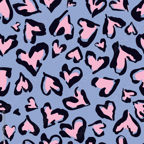 Heart Illustration, Hearts, Love, Valentine, Repeat print, kiss, Vector art, adobe illustration