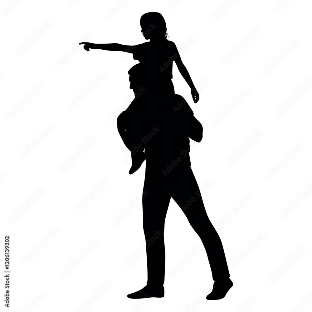 Father and Daughter Silhouette vector illustration Father and Daughter Silhouette vector illustration
