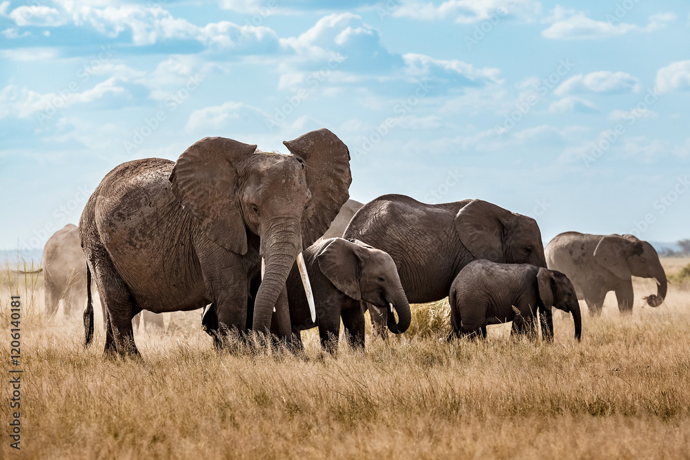 Fototapeta premium Elephants in Africa
