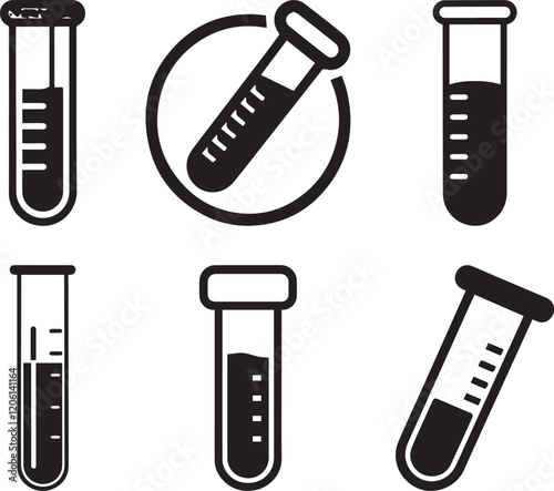  Hospital and medical health careLab Test Tube icon silhouette vector illustration