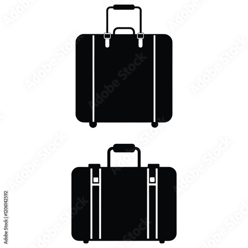 Vintage Travel Suitcases Silhouette