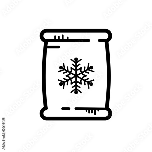 plastic bag with frozen food - vector icon