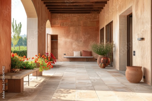 Serene Tuscany Courtyard in Italian Style photo