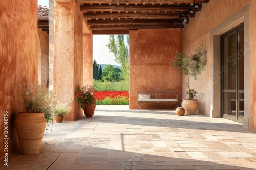 Serene Tuscany Courtyard in Italian Style photo