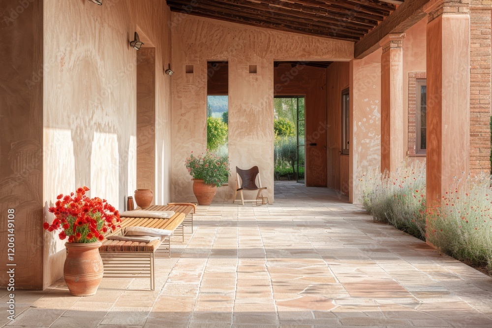 Serene Tuscany Courtyard in Italian Style Serene Tuscany Courtyard in Italian Style