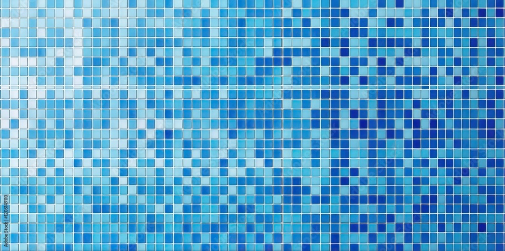 Blue glass mosaic tiles with a square pattern, isolated on a white background. Blue glass mosaic tiles with a square pattern, isolated on a white background.